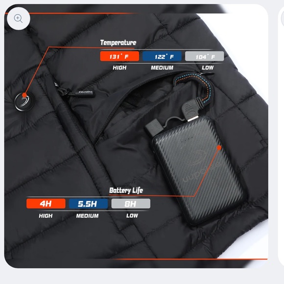 NEVER OPENED uupalee Nylon Heated Vest for Women with Battery Pack - Picture 3 of 7